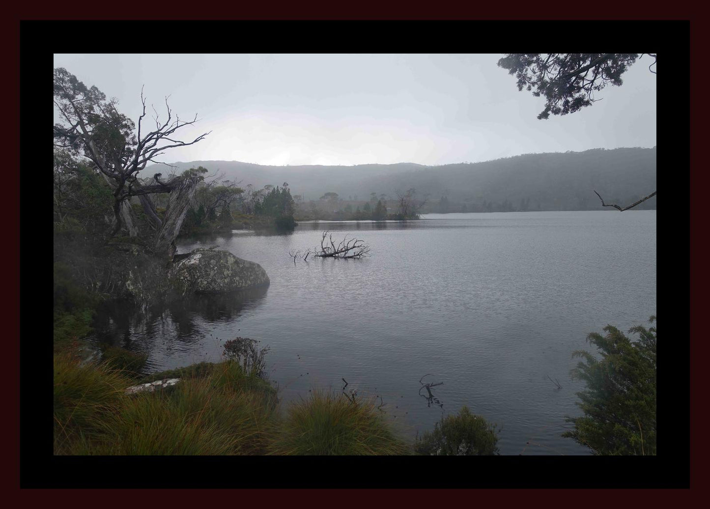 Lake Windermere on a cold, dark day (May 2019) Framed Art Print