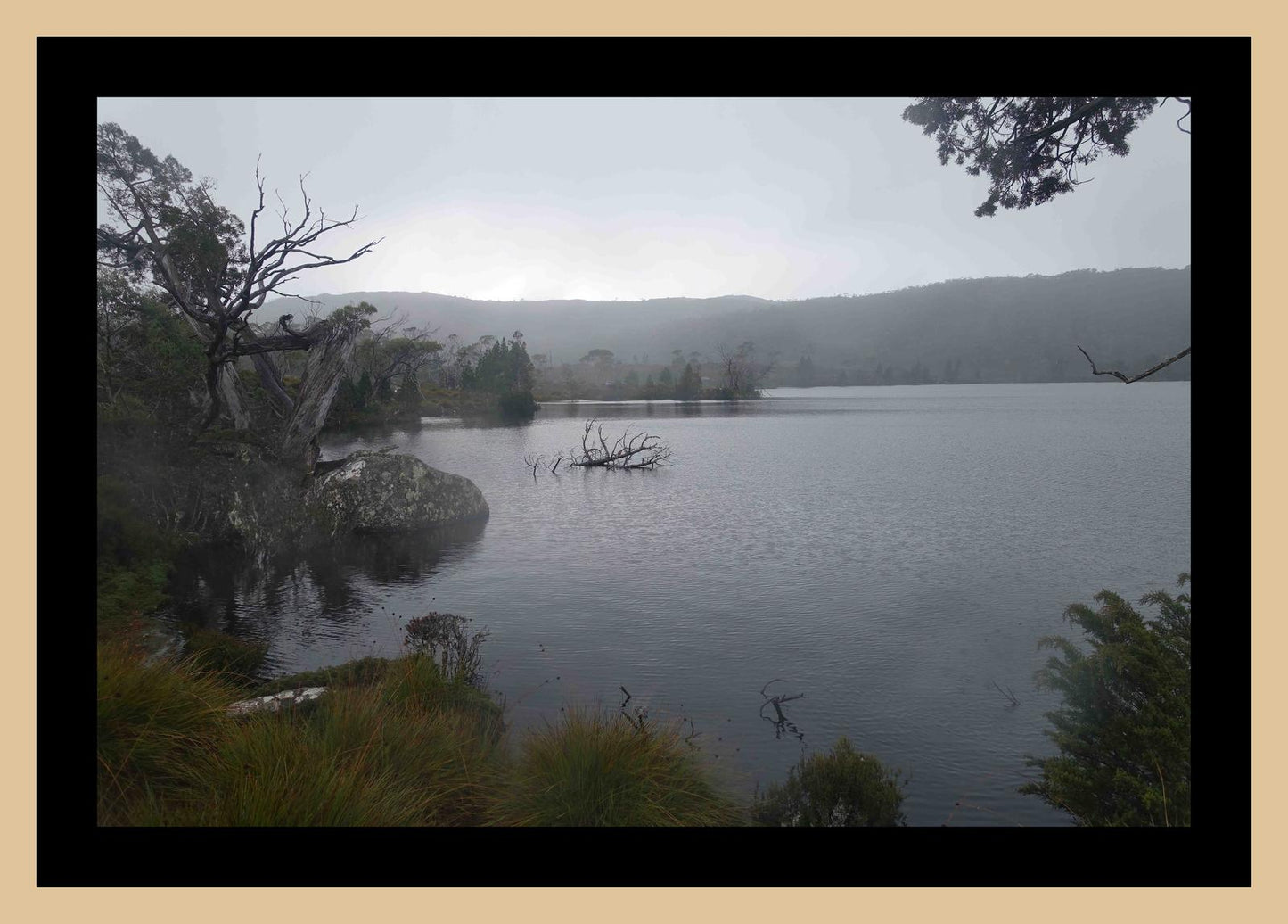 Lake Windermere on a cold, dark day (May 2019) Framed Art Print