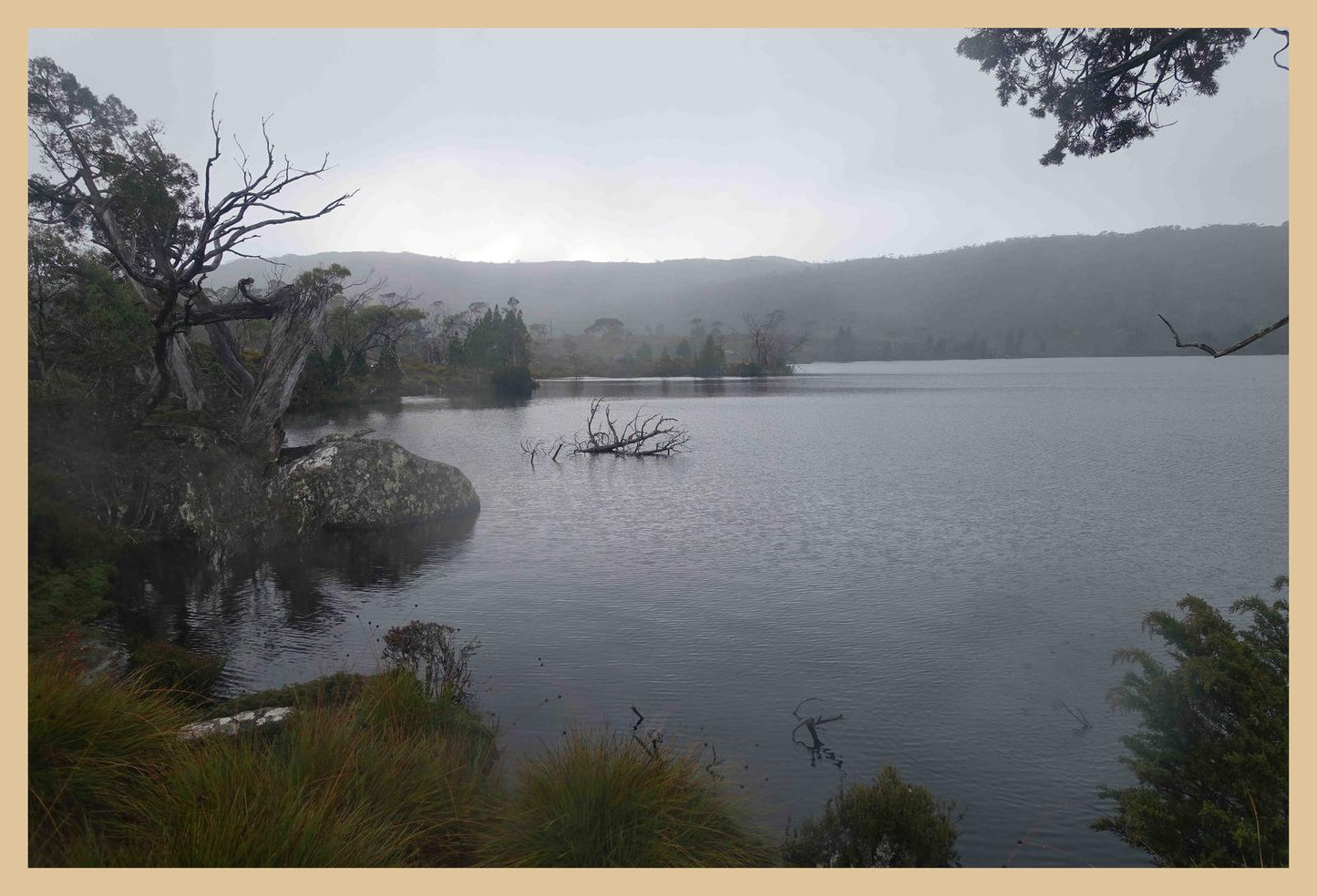 Lake Windermere on a cold, dark day (May 2019) Framed Art Print