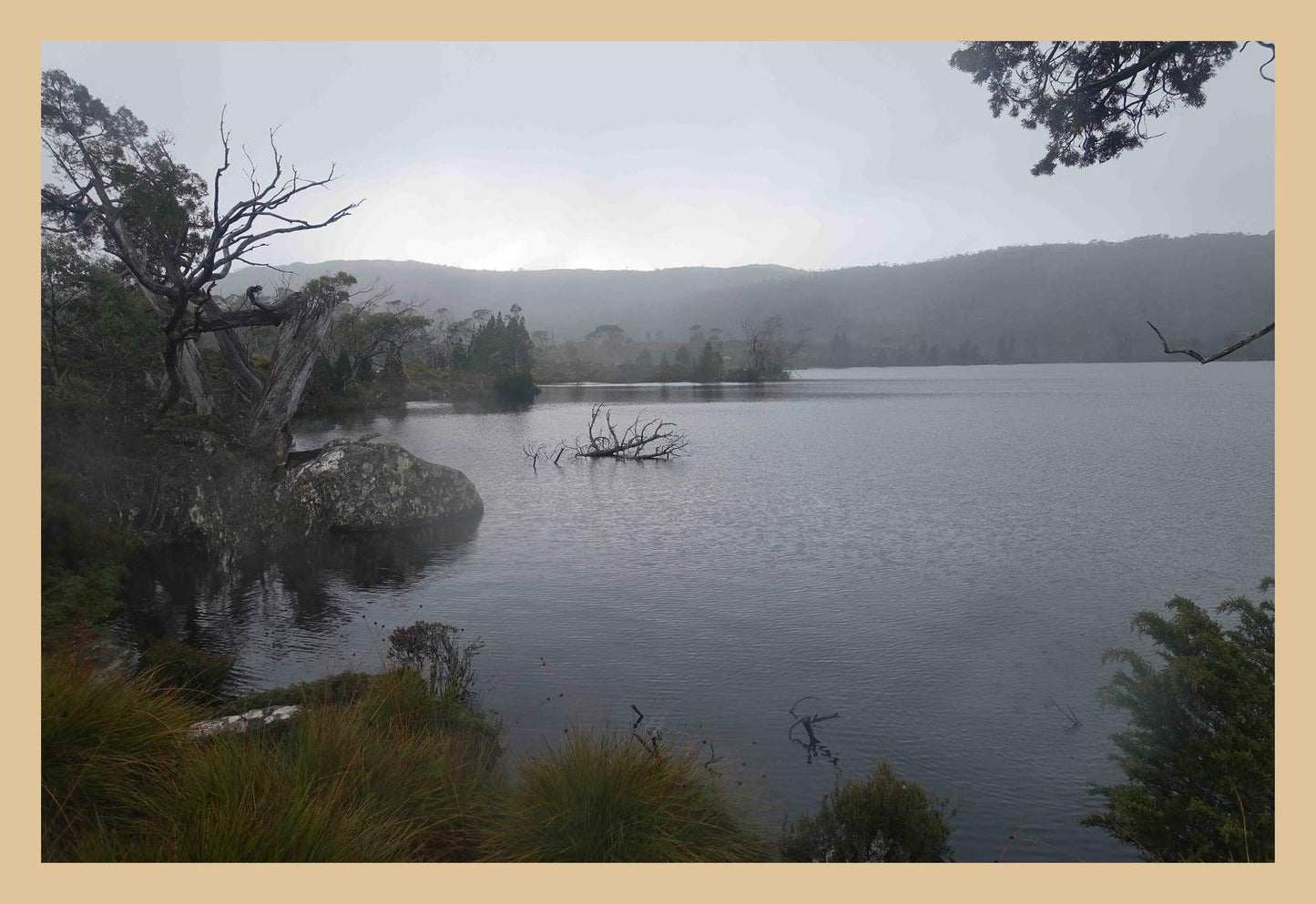 Lake Windermere on a cold, dark day (May 2019) Framed Art Print