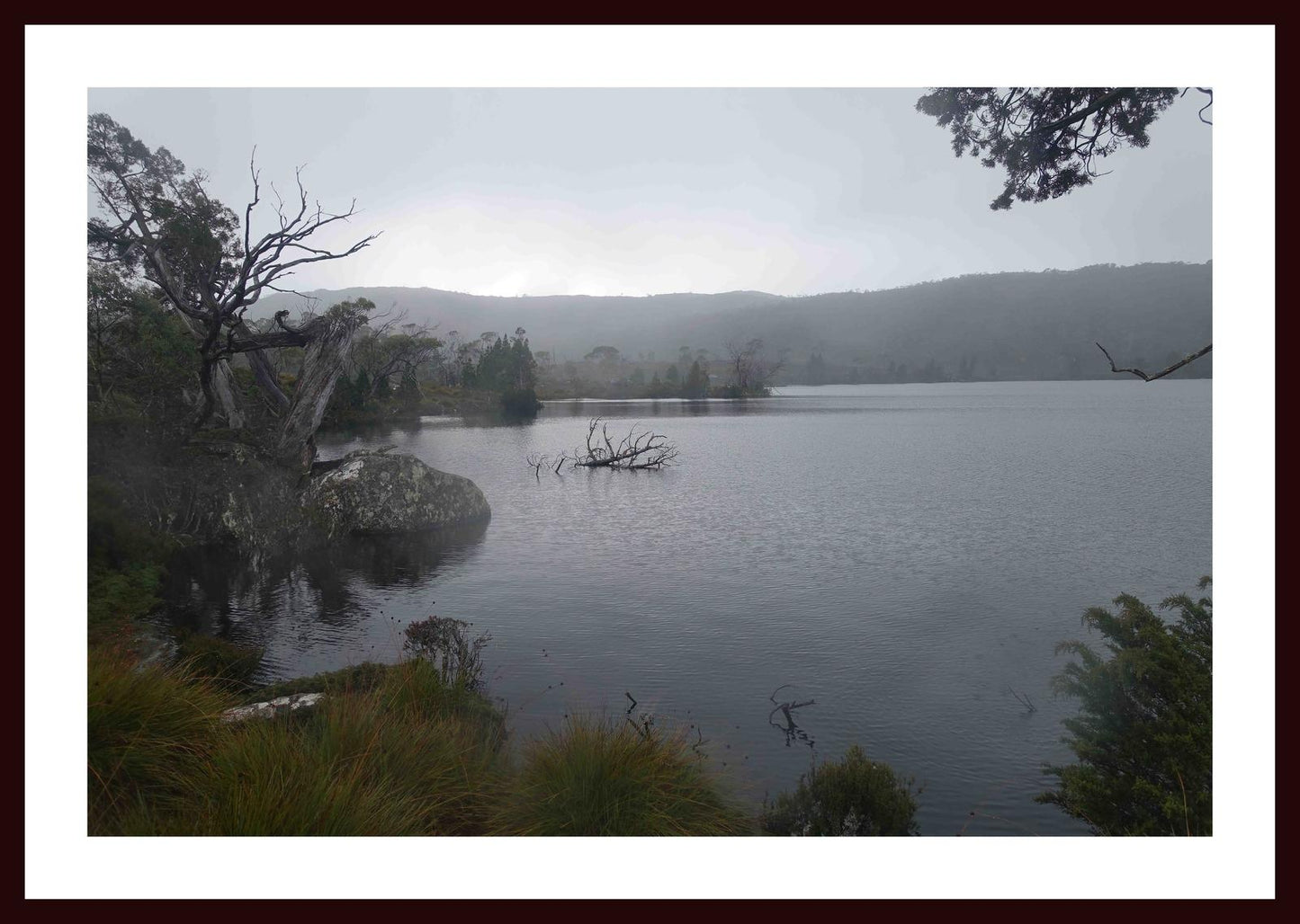 Lake Windermere on a cold, dark day (May 2019) Framed Art Print