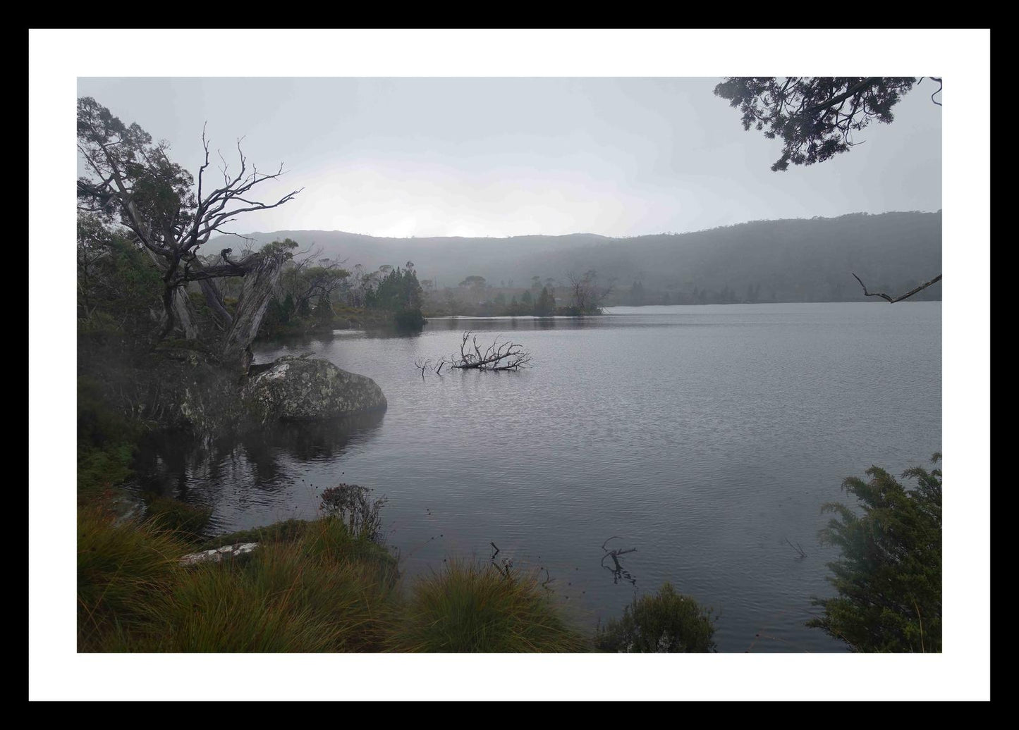 Lake Windermere on a cold, dark day (May 2019) Framed Art Print