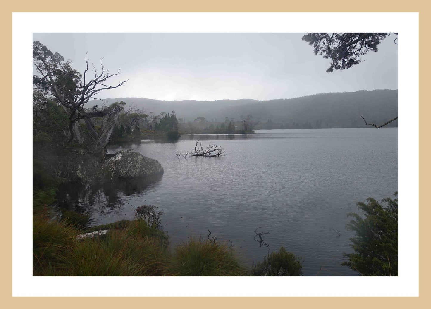 Lake Windermere on a cold, dark day (May 2019) Framed Art Print