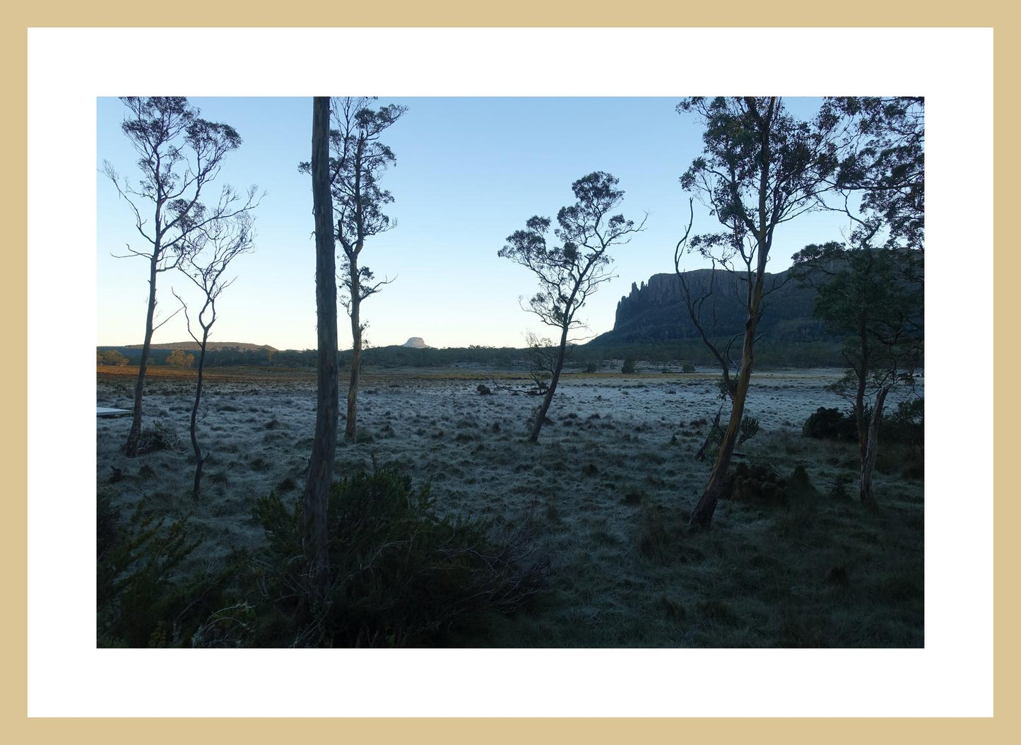 Mount Oakleigh at dawn (Tasmania, May 2019) Framed Art Print