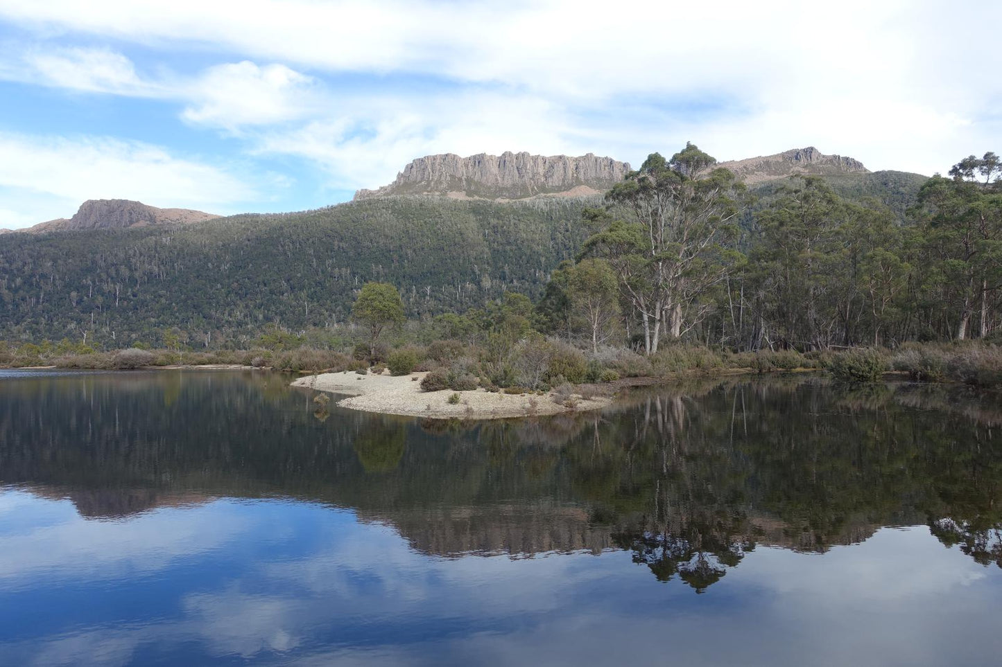 Lake St Claire and Mount Olympus (Tasmania, May 2019) Framed Art Print