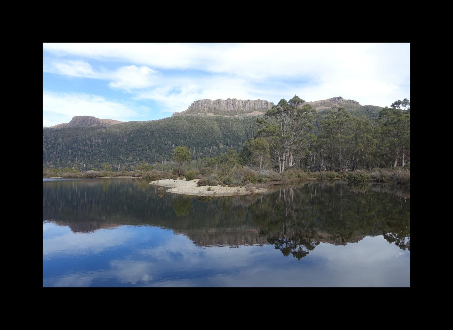 Lake St Claire and Mount Olympus (Tasmania, May 2019) Framed Art Print