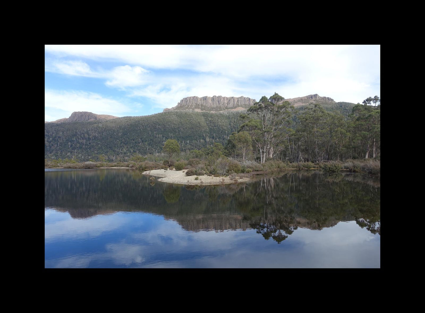 Lake St Claire and Mount Olympus (Tasmania, May 2019) Framed Art Print