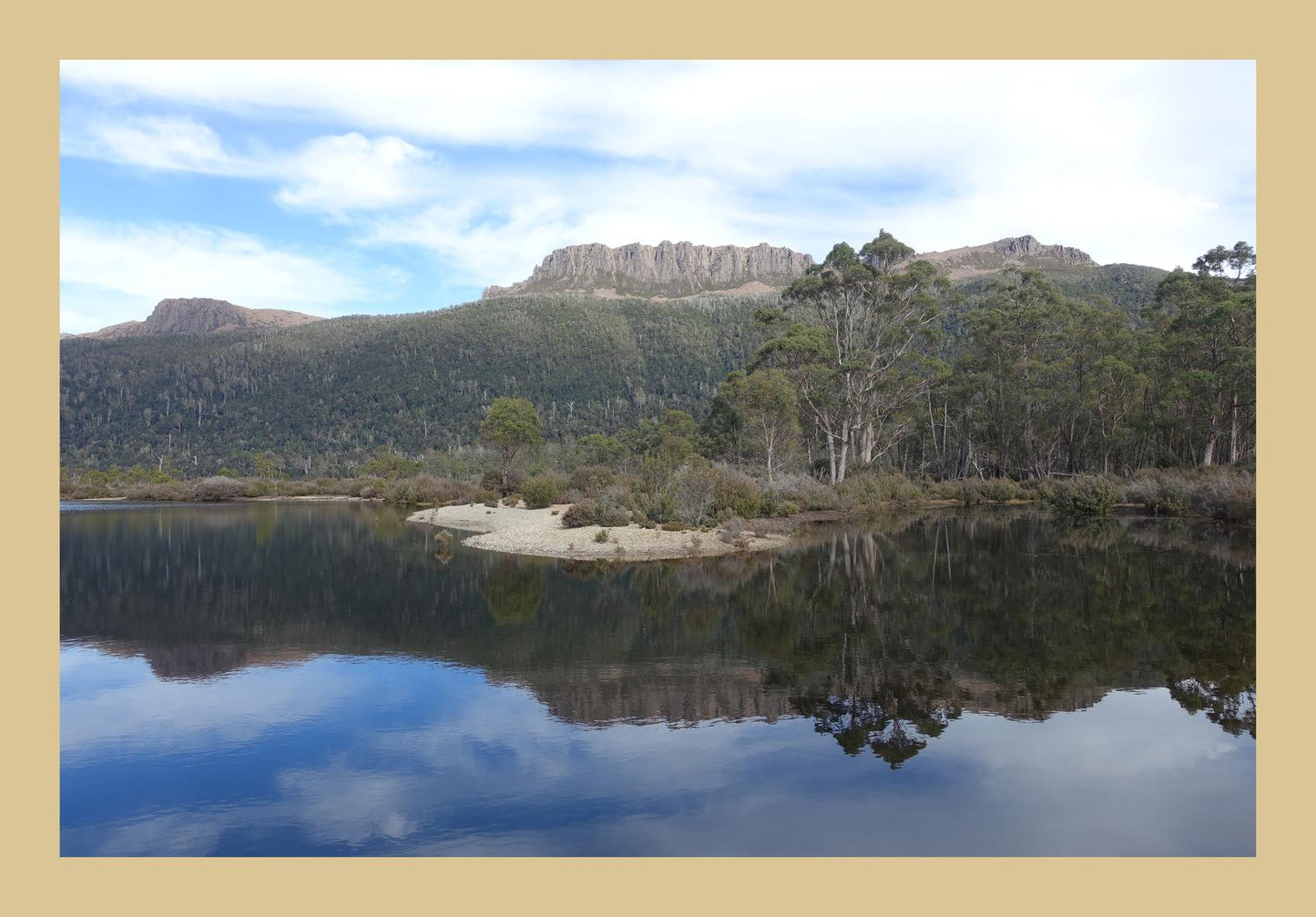 Lake St Claire and Mount Olympus (Tasmania, May 2019) Framed Art Print