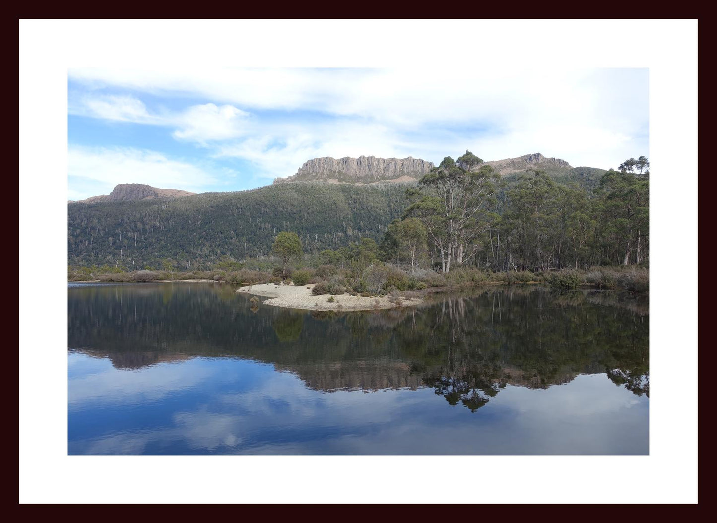 Lake St Claire and Mount Olympus (Tasmania, May 2019) Framed Art Print