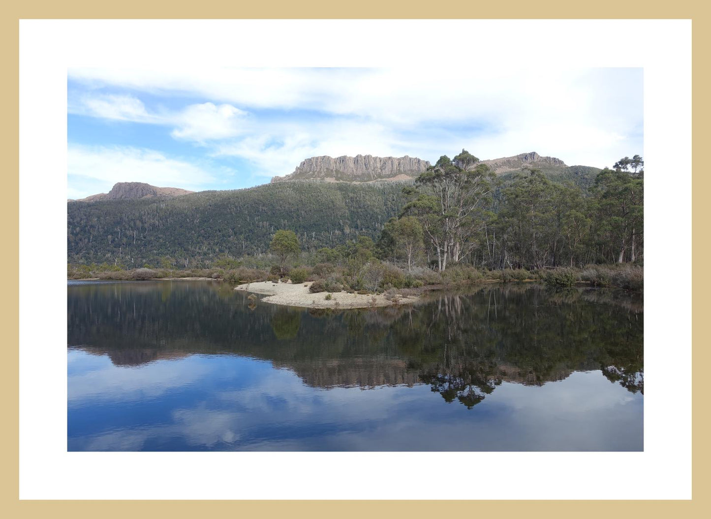 Lake St Claire and Mount Olympus (Tasmania, May 2019) Framed Art Print