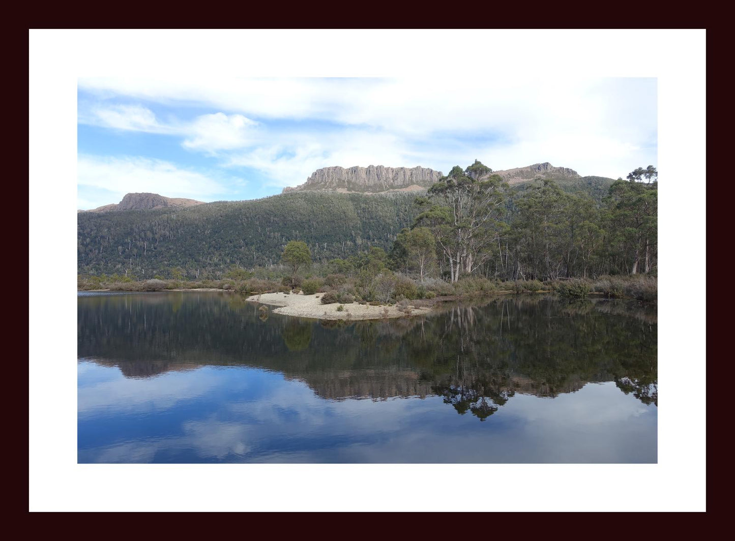 Lake St Claire and Mount Olympus (Tasmania, May 2019) Framed Art Print