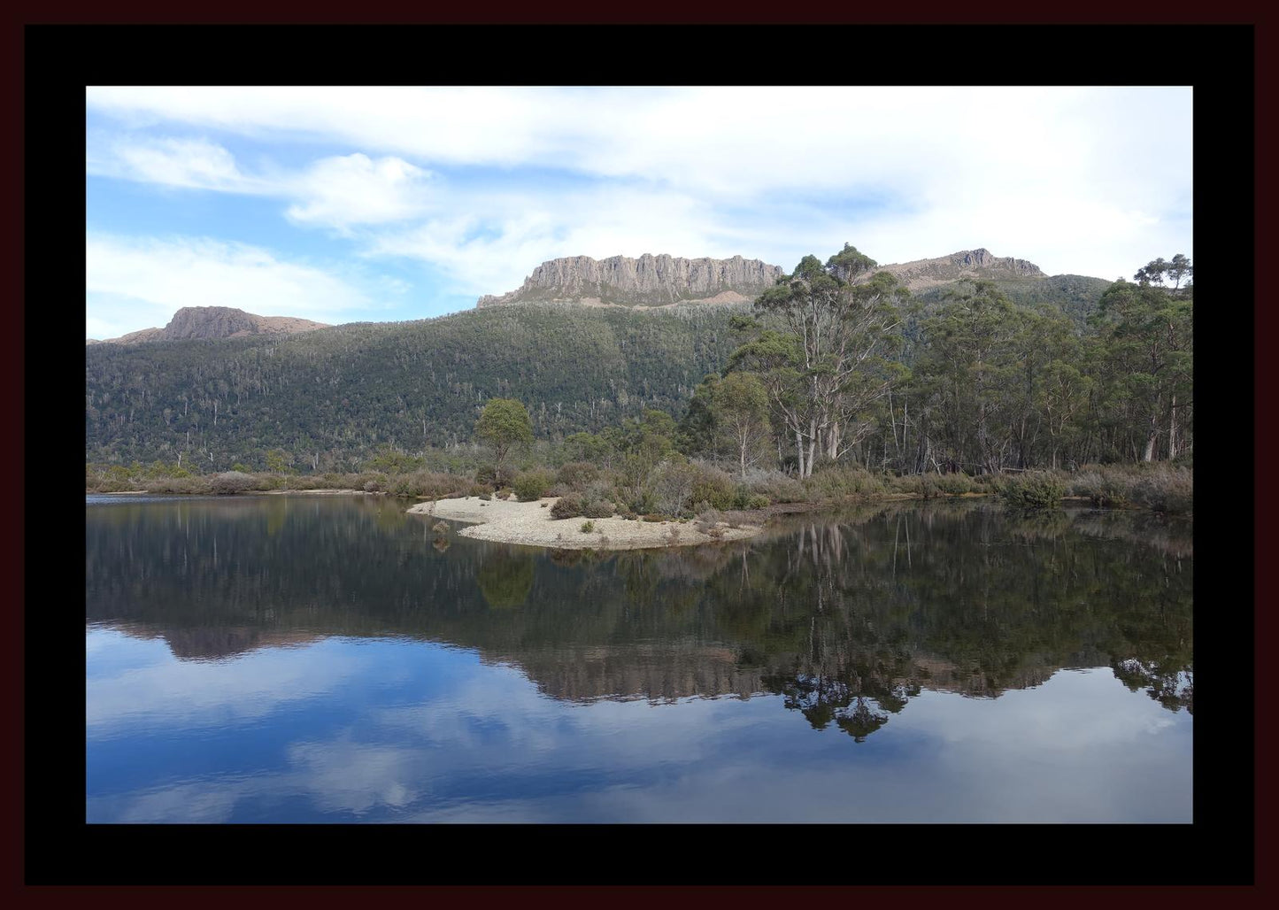 Lake St Claire and Mount Olympus (Tasmania, May 2019) Framed Art Print