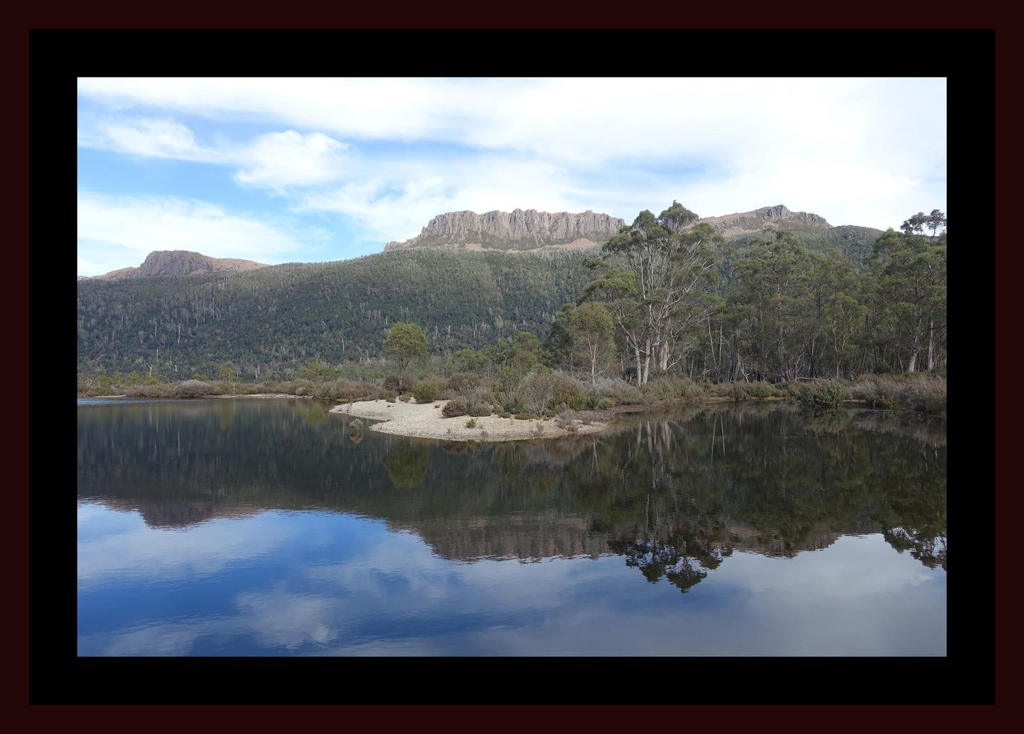 Lake St Claire and Mount Olympus (Tasmania, May 2019) Framed Art Print