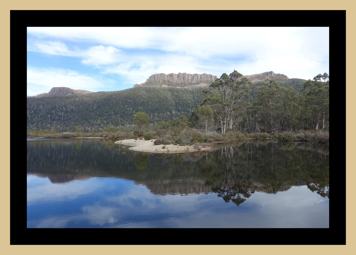 Lake St Claire and Mount Olympus (Tasmania, May 2019) Framed Art Print