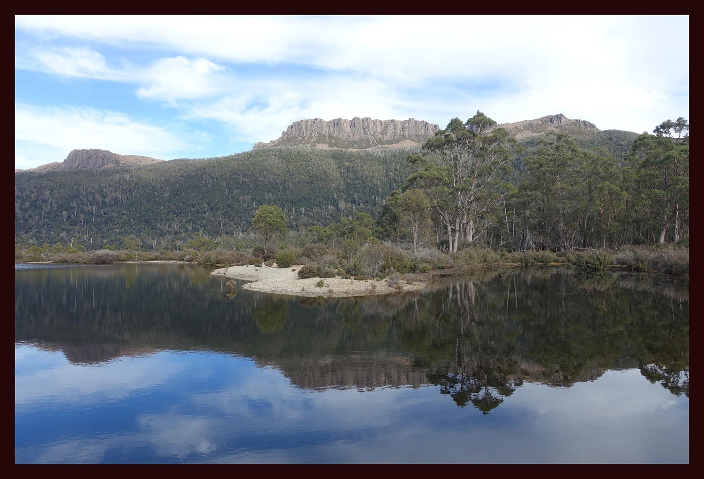 Lake St Claire and Mount Olympus (Tasmania, May 2019) Framed Art Print