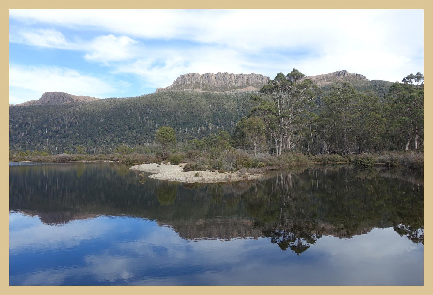 Lake St Claire and Mount Olympus (Tasmania, May 2019) Framed Art Print