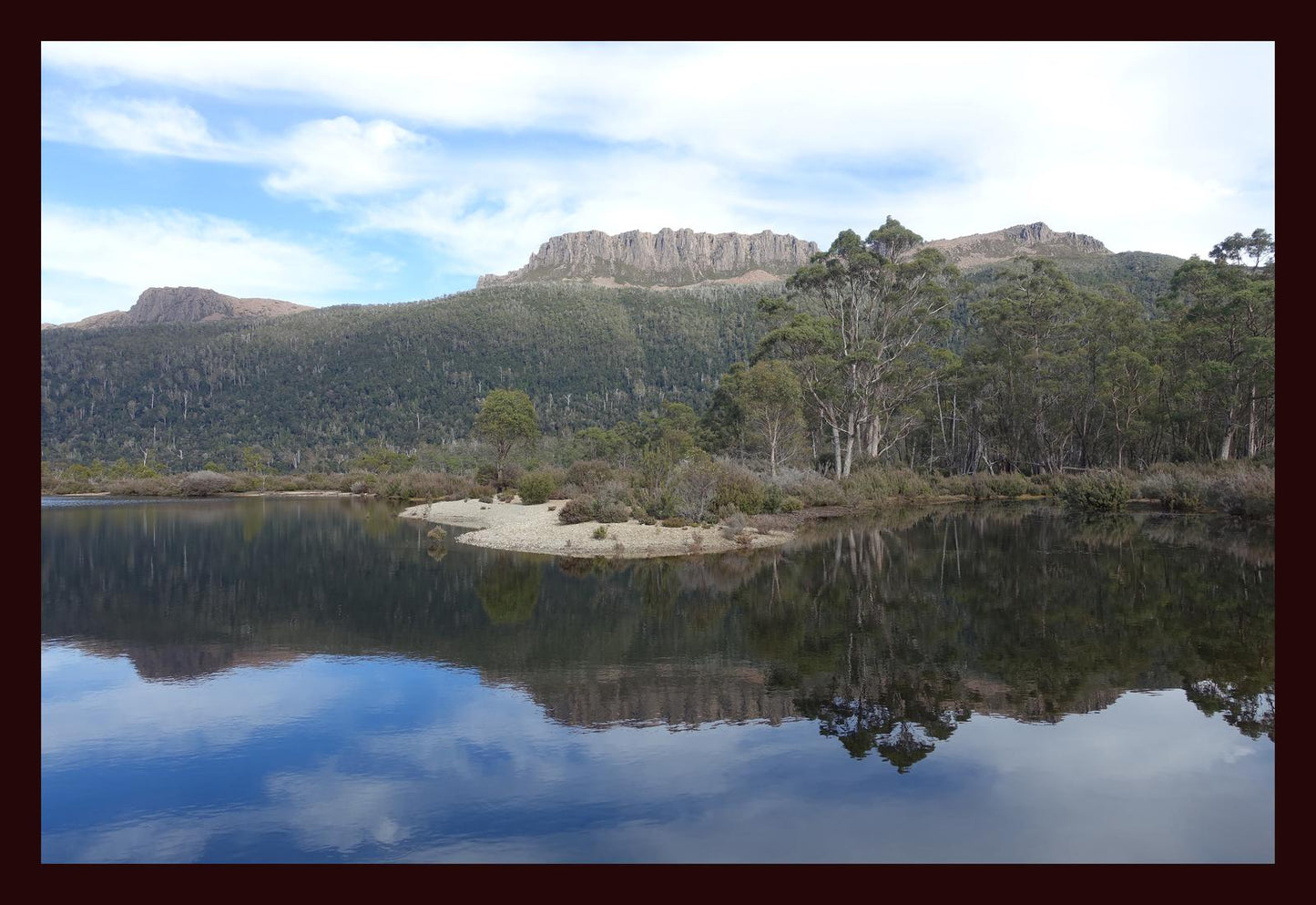 Lake St Claire and Mount Olympus (Tasmania, May 2019) Framed Art Print