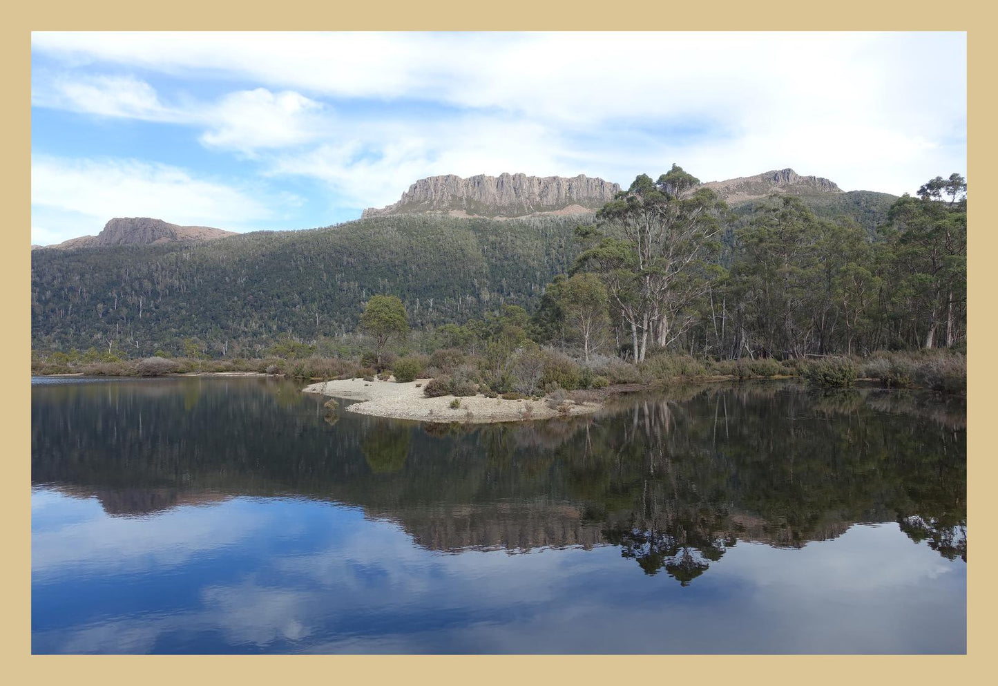 Lake St Claire and Mount Olympus (Tasmania, May 2019) Framed Art Print