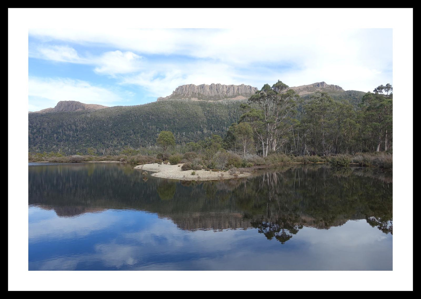 Lake St Claire and Mount Olympus (Tasmania, May 2019) Framed Art Print