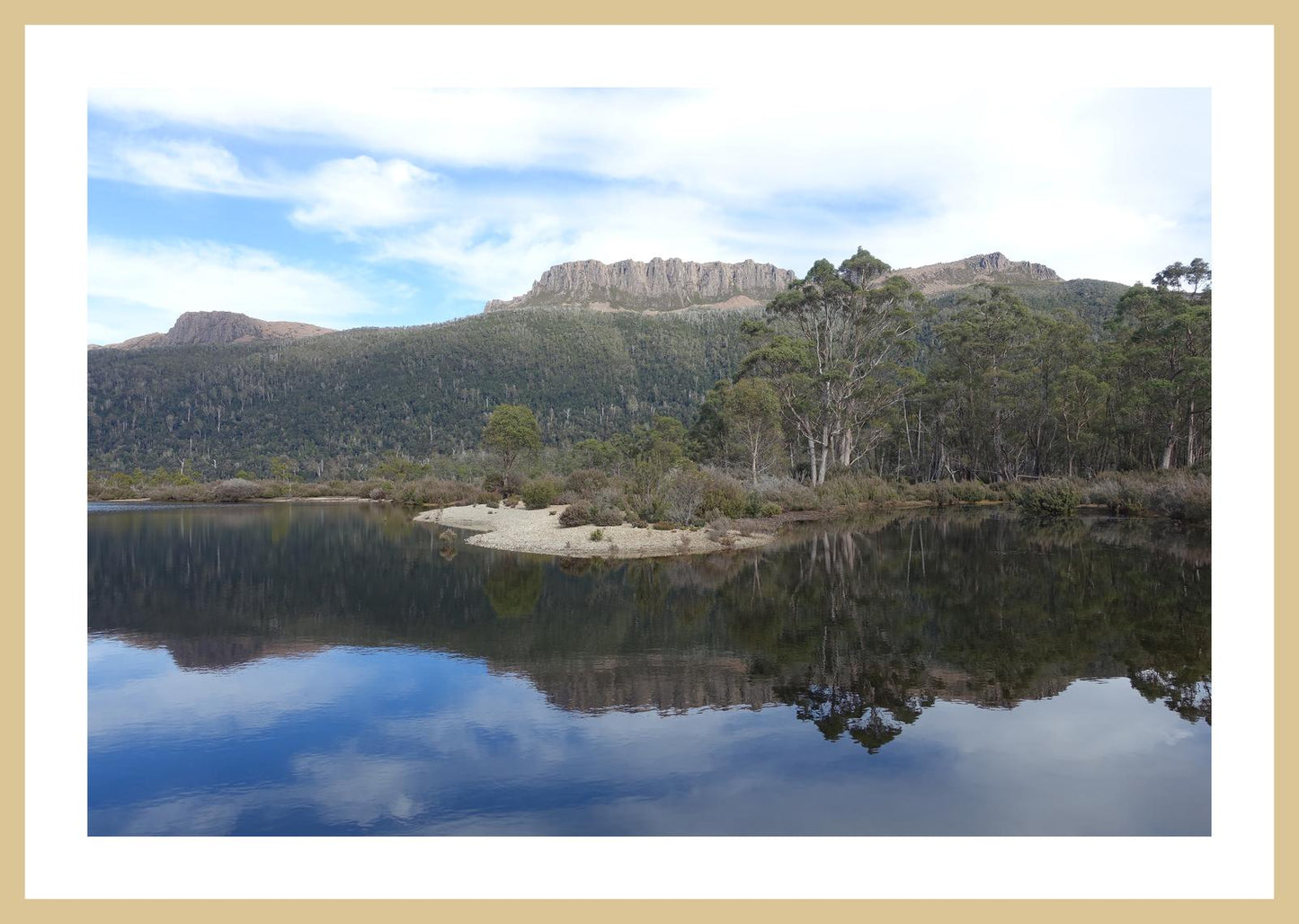 Lake St Claire and Mount Olympus (Tasmania, May 2019) Framed Art Print