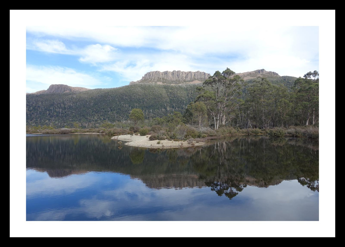 Lake St Claire and Mount Olympus (Tasmania, May 2019) Framed Art Print