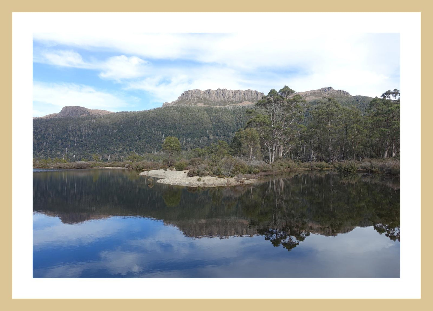 Lake St Claire and Mount Olympus (Tasmania, May 2019) Framed Art Print